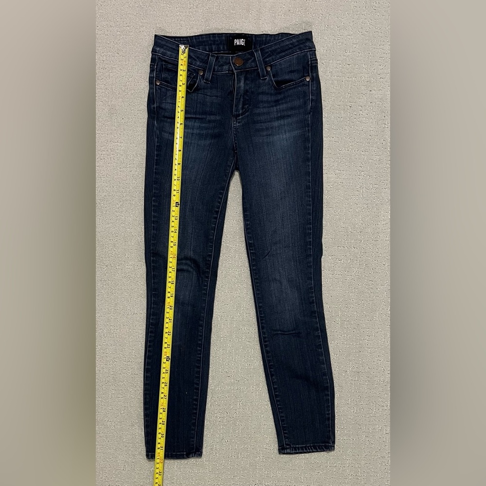 PAIGE // Verdugo Crop Skinny Jeans. SZ: 24 Dark Blue